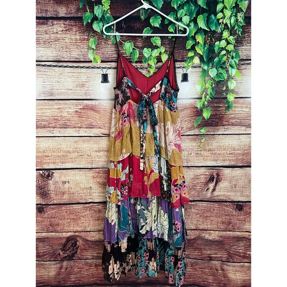 Anthropologie Bhanuni by Jyoti Tiered Layer Maxi Dress Mixed Print Embellish 10 - Picture 9 of 12